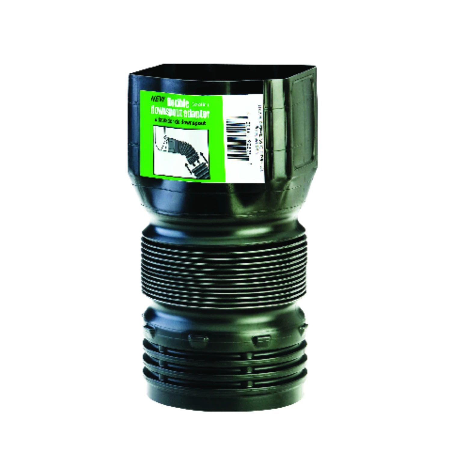 Flexible Downspout Adapter, 3 x 4 x 4 In.