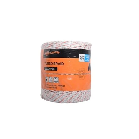 Electric Fence Turbo Equibraid, Ultra White, 1/16-In. x 1,312-Ft.