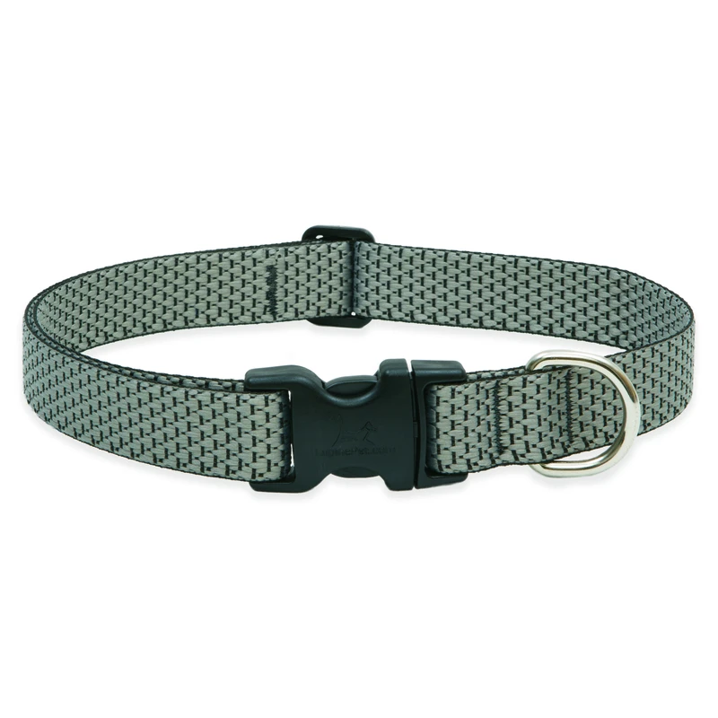 Eco Dog Collar, Adjustable, Granite, 1 x 12 to 20-In.