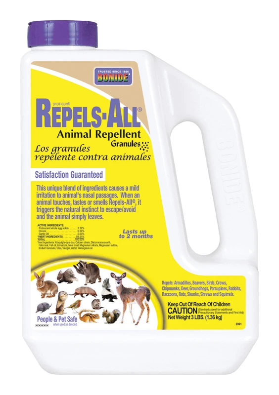 Repels-All Deer, Rabbit & Animal Repellent Granules, Ready-to-Use on Lawn & Garden, 3 Lbs.
