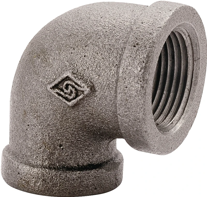1/2 Inch Black 90 Degree Elbow, Malleable Iron, Model 2a-1/2b