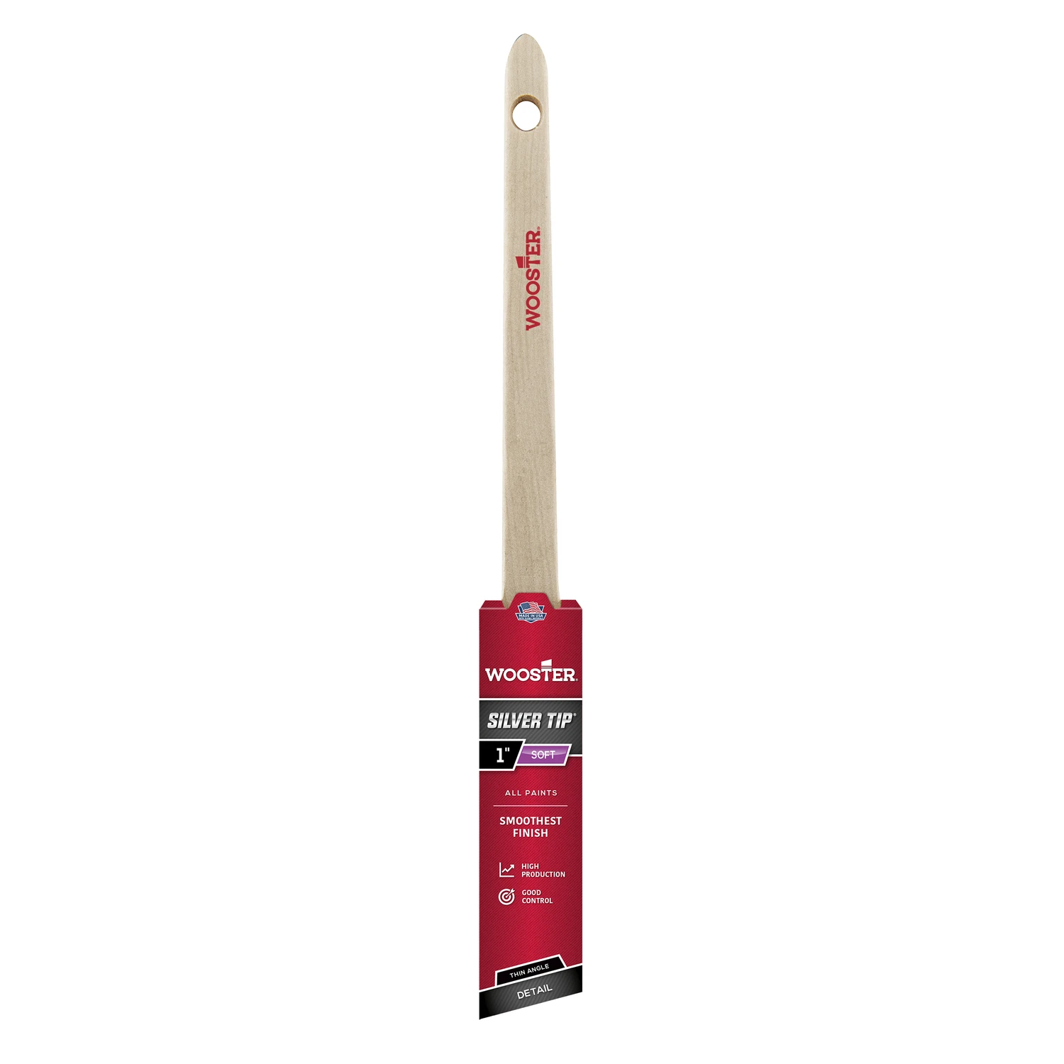 Thin Angle Sash Paint Brush, Silver Tip, 1-In.