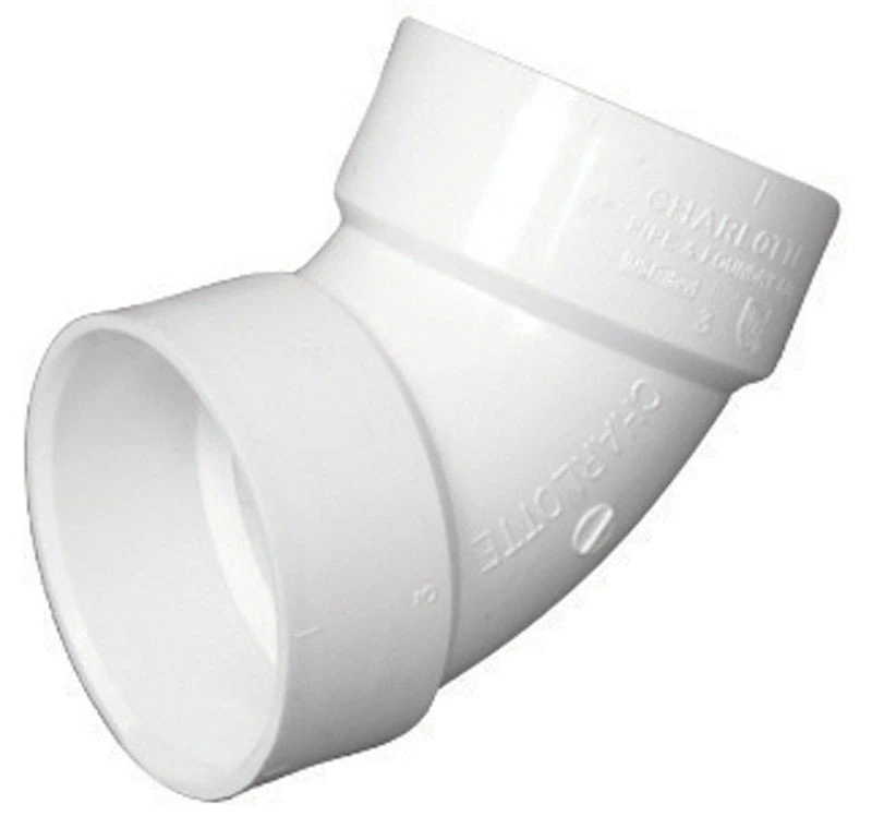 Schedule 40 DWV Elbow, 60-Degree, PVC, 1-1/2 In.