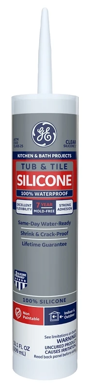 Tub & Tile Silicone 1 Sealant, Clear, 10.1-oz.