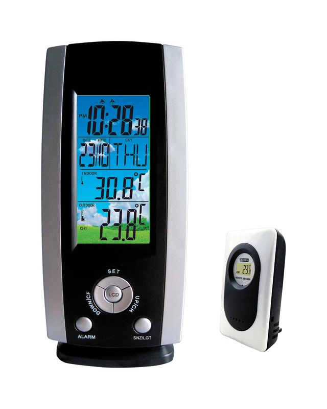 Wireless Weather Station with Clock, 3-Channel, Remote