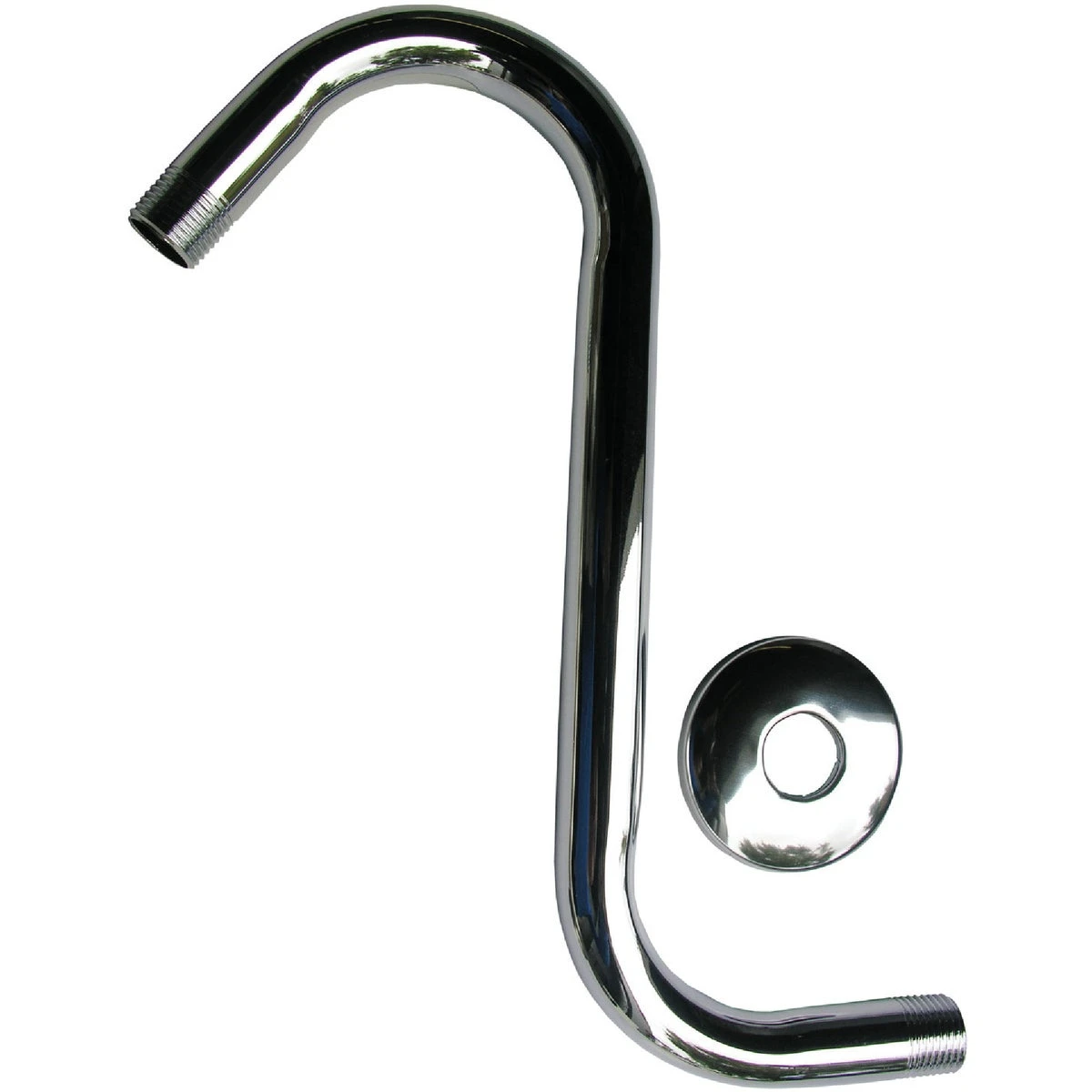 10-Inch Chrome Plated Type S Shower Arm With Flange