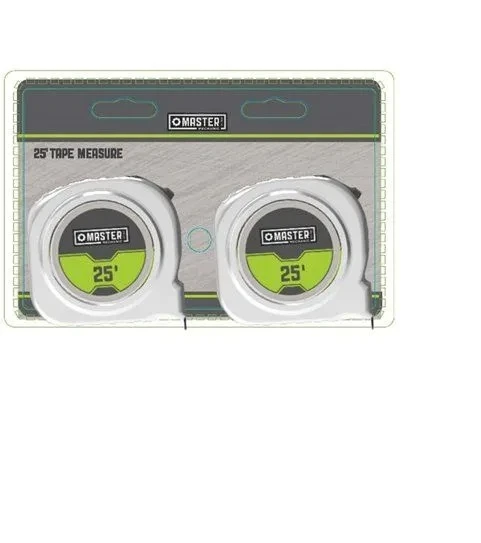 Tape Measure, Nylon Coated Blade, Stud Markers, 1 In. x 25-Ft., 2-Pk