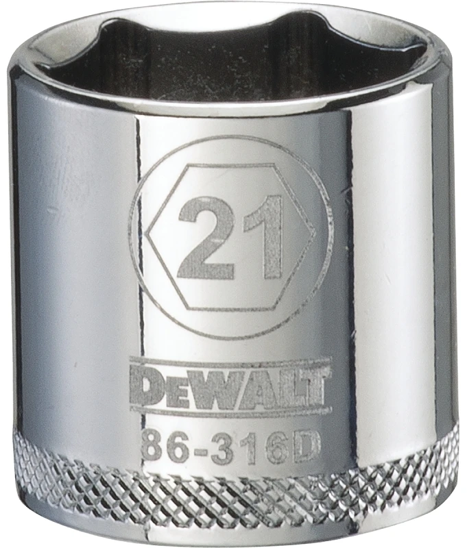 Metric Shallow Socket, 6-Point, 3/8 In. Drive, 21mm