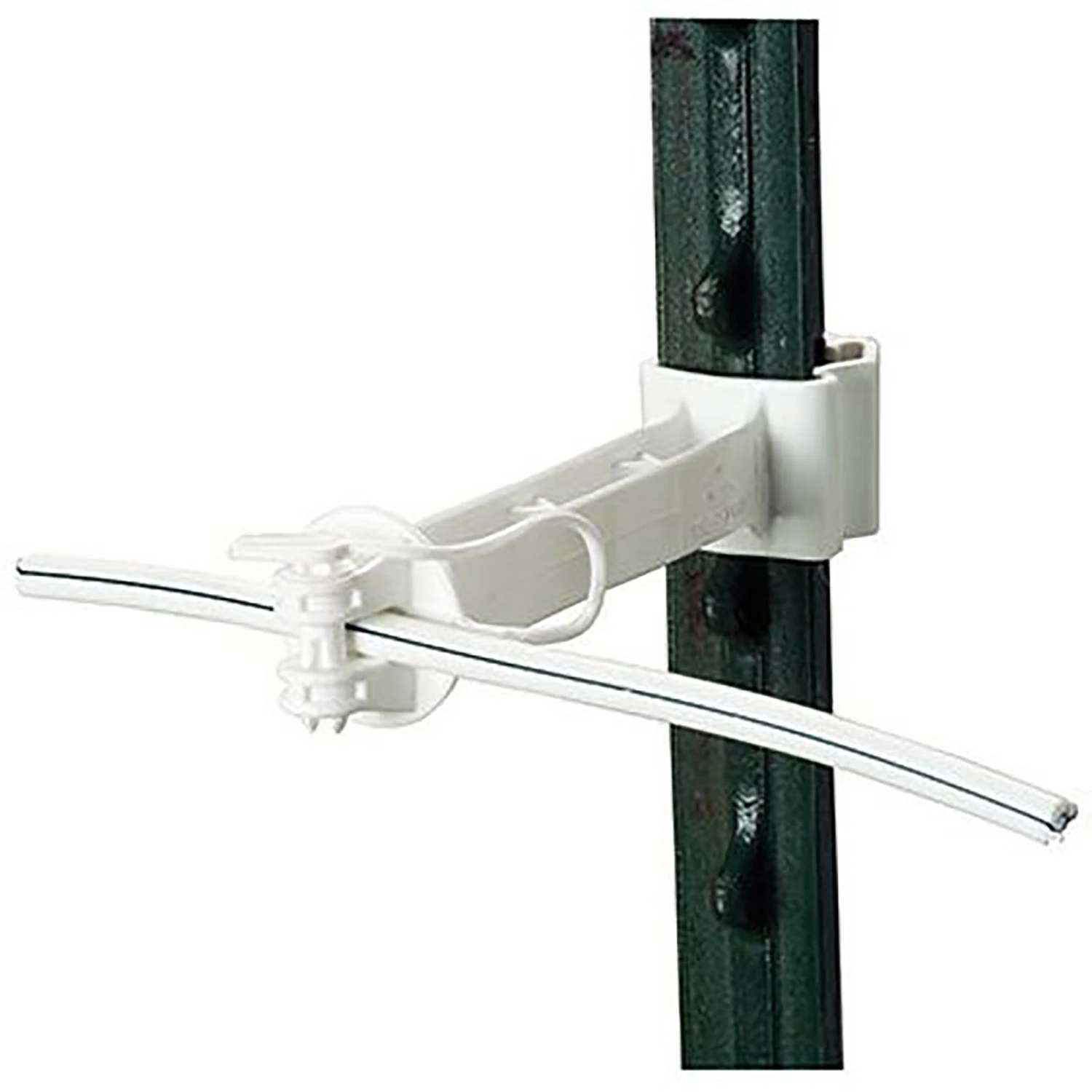 Electric Fence T-Post Offset Insulator, White, 5-In., 20-Pk.