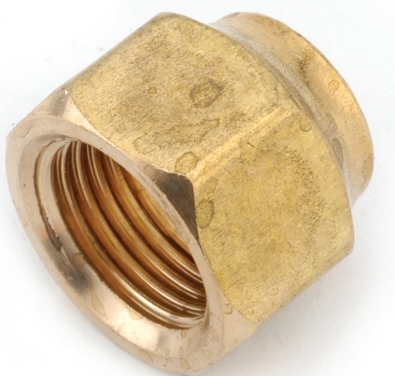 Pipe Fitting, Short Refrigerator Flare Nut, Lead Free Brass, 5/8 In.