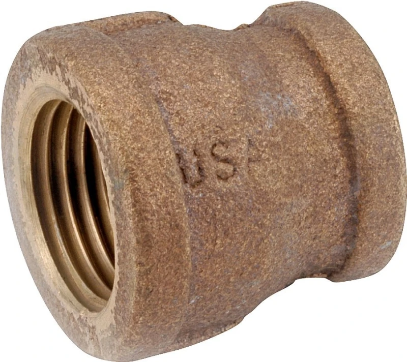 Pipe Fitting, Reducing Coupling, Lead Free Red Brass, 3/4 x 3/8 In.
