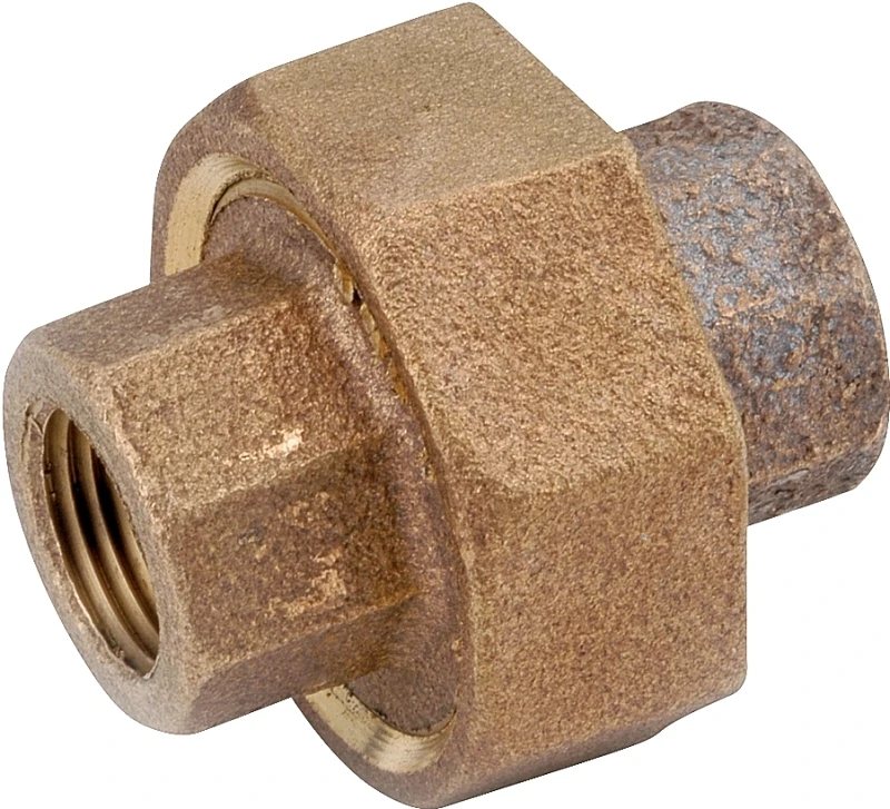Pipe Fitting, Red Brass Union, Lead Free, 1/4 In.
