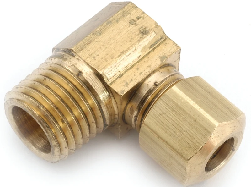 Compression Fitting, Elbow, 90 Degree, Lead Free Brass, 5/8 Compression x 1/2 In. MPT