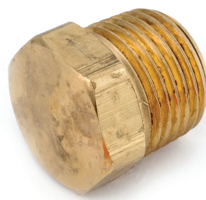 Pipe Fitting, Hex Head Plug, Lead Free Brass, 3/8 In.