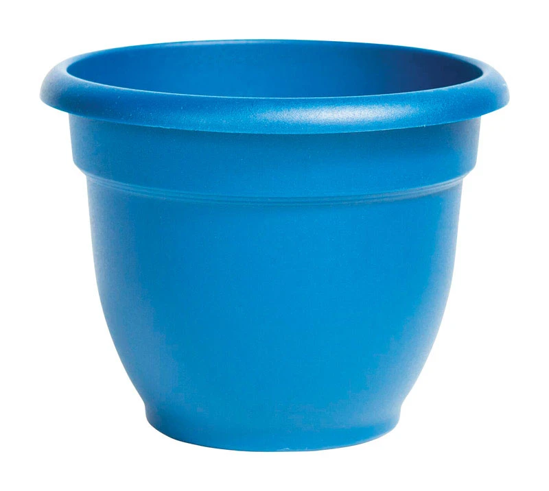 Ariana Planter, Self-Watering, Classic Blue Plastic, 10-In.