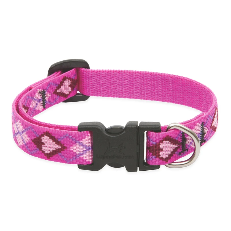 Dog Collar, Adjustable, Puppy Love, 1/2 x 10 to 16 In.