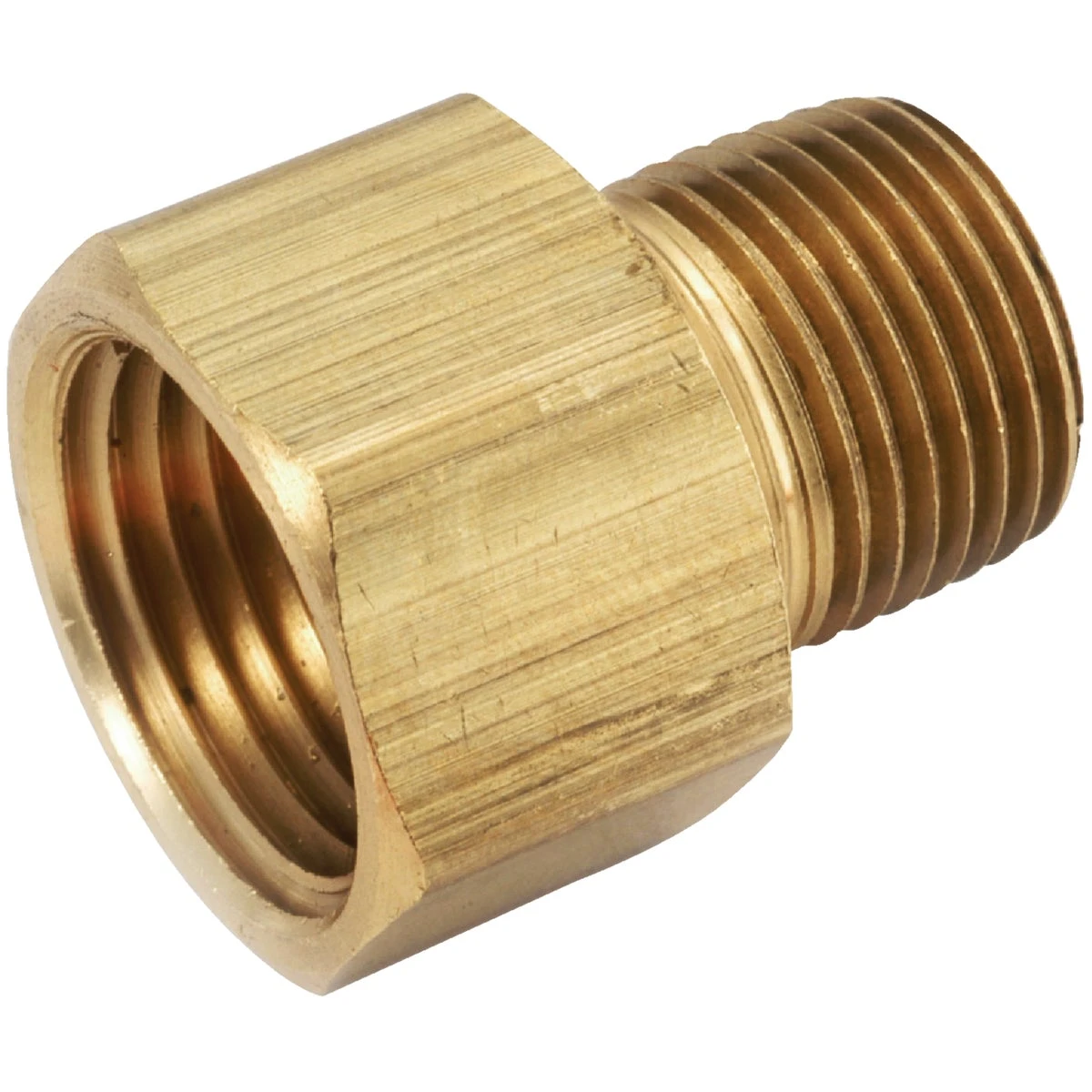 Pipe Fitting, Adapter, Lead Free Brass, 1/4 x 1/8 In.