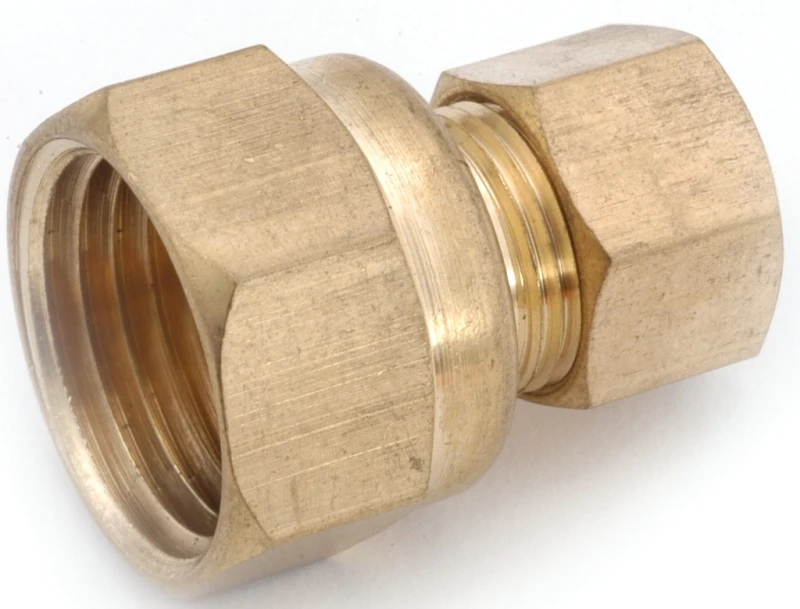Brass Compression Coupling Adapter, Lead Free, 1/4 x 3/8 In. FPT