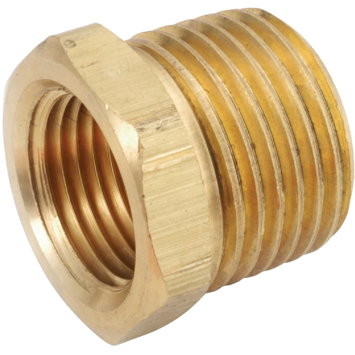 Pipe Fitting, Hex Bushing, Lead Free Brass, 3/4 x 1/2 In.