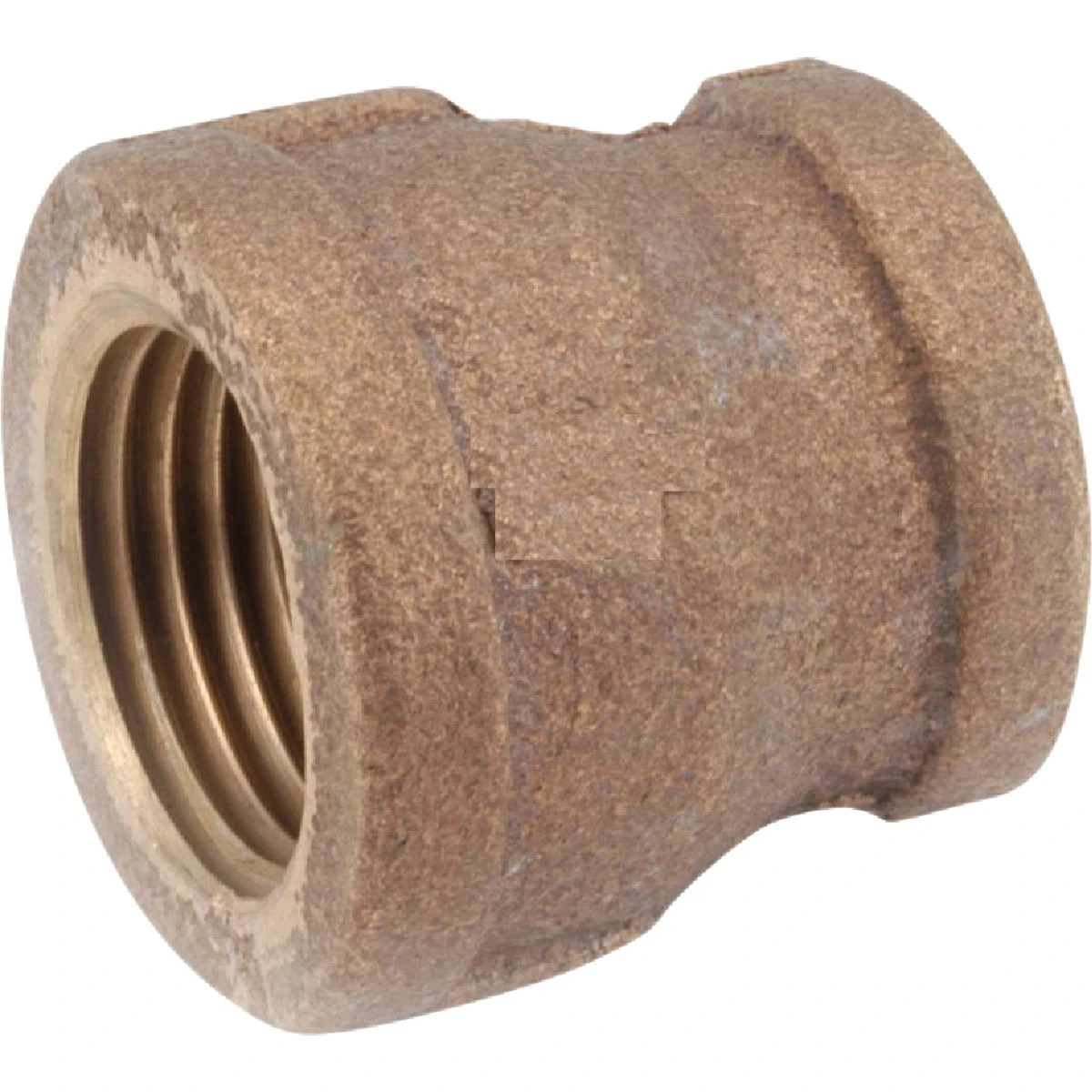 Pipe Fitting, Reducing Coupling, Lead Free Red Brass, 1/2 x 1 In.