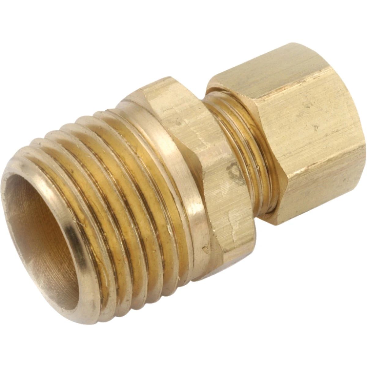 Compression Fitting, Connector, Lead Free Brass, 1/8 Compression x 1/8 In. MPT