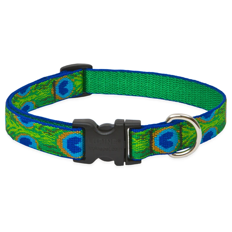 Dog Collar, Adjustable, Tail Feather, 3/4 x 13 to 22-In.