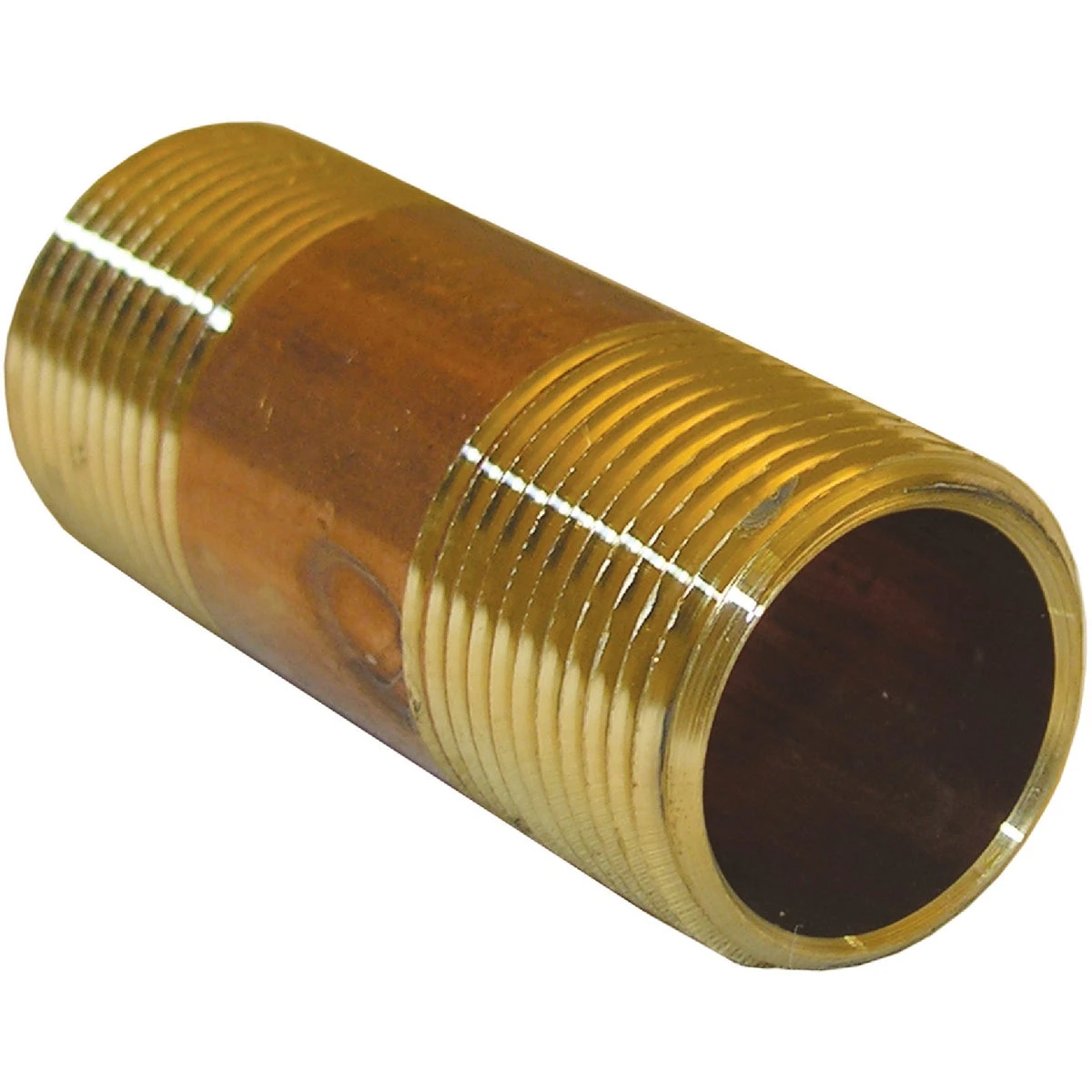 Pipe Fitting, Brass Nipple, Lead Free, 3/4 MPT x 2 In.