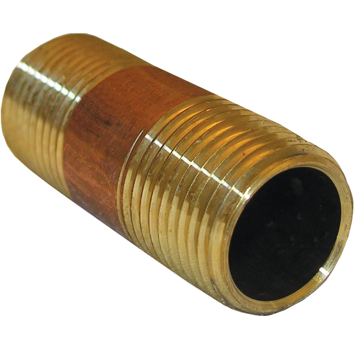 Pipe Fitting, Brass Nipple, Lead Free, 1/2 MPT x 1-1/2 In. Short