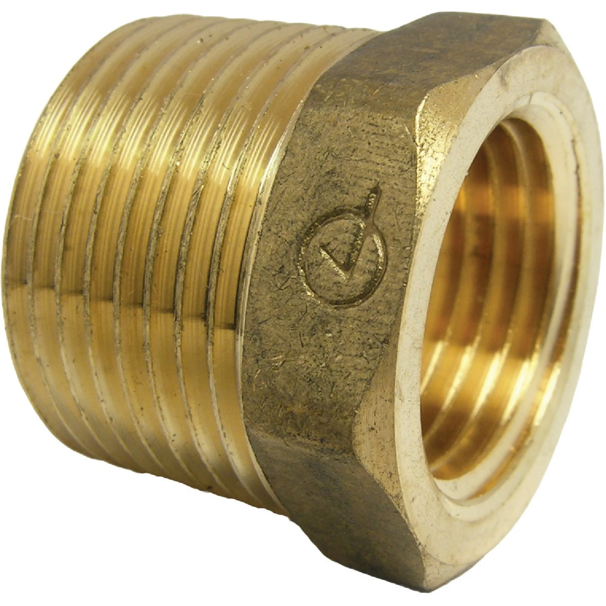 Pipe Fitting, Reducing Hex Bushing, Lead Free Brass, 3/4 Male x 1/2 In. FPT