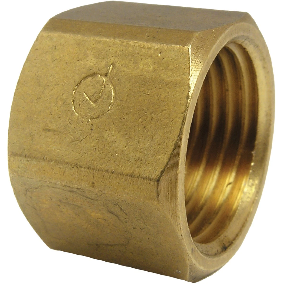 Pipe Fitting, Brass Pipe Cap, Lead Free, 1/2 In. FPT