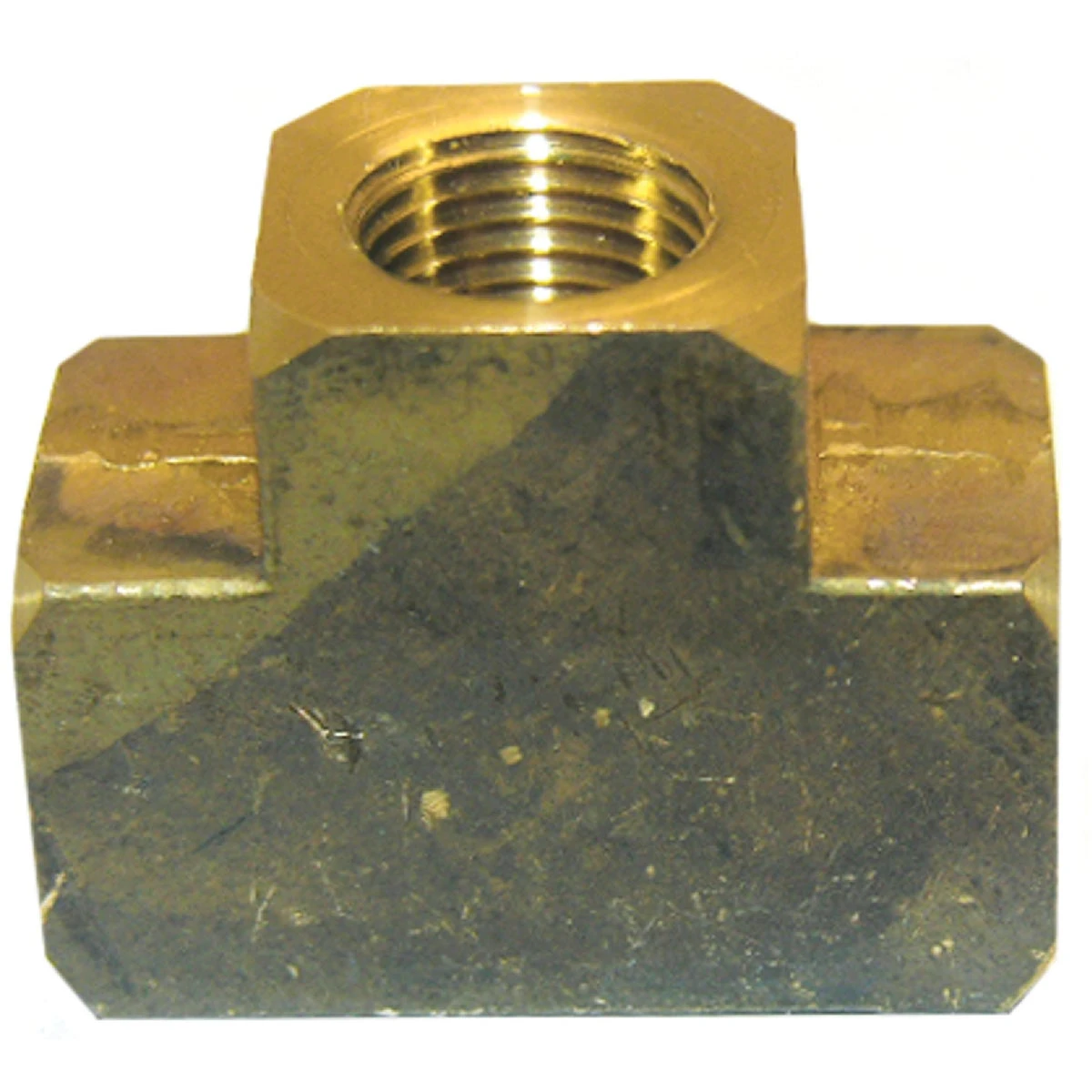 Pipe Fitting, Brass Tee, Lead Free, 1/4 In. FPT