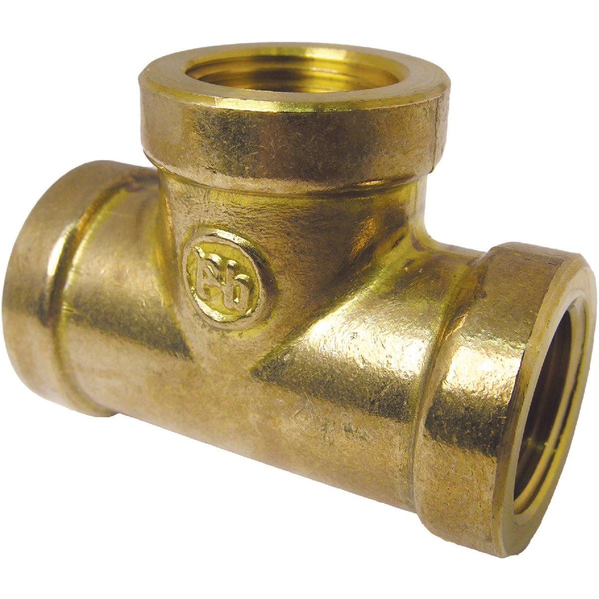 Pipe Fitting, Brass Tee, Lead Free, 1/2 In. FPT