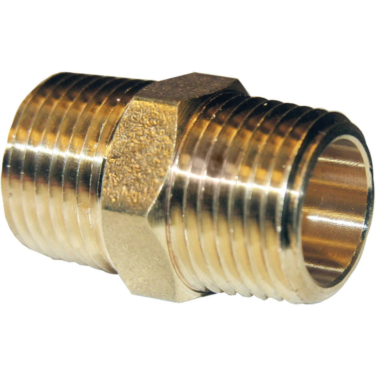 Pipe Fitting, Hex Nipple, Lead Free Brass, 3/4 In. MIP