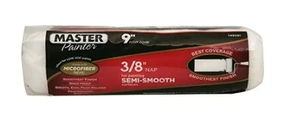Paint Roller Cover, Microfiber, 9 x 3/8 In. Nap