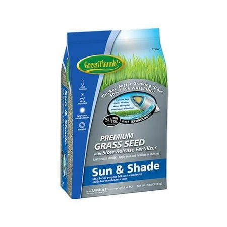 Premium Sun & Shade Grass Seed, 7 Lbs., Covers 2,800 Sq. Ft.