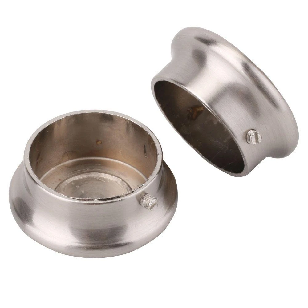 Closet Rod Pole End Caps, Brushed Nickel, Pr.