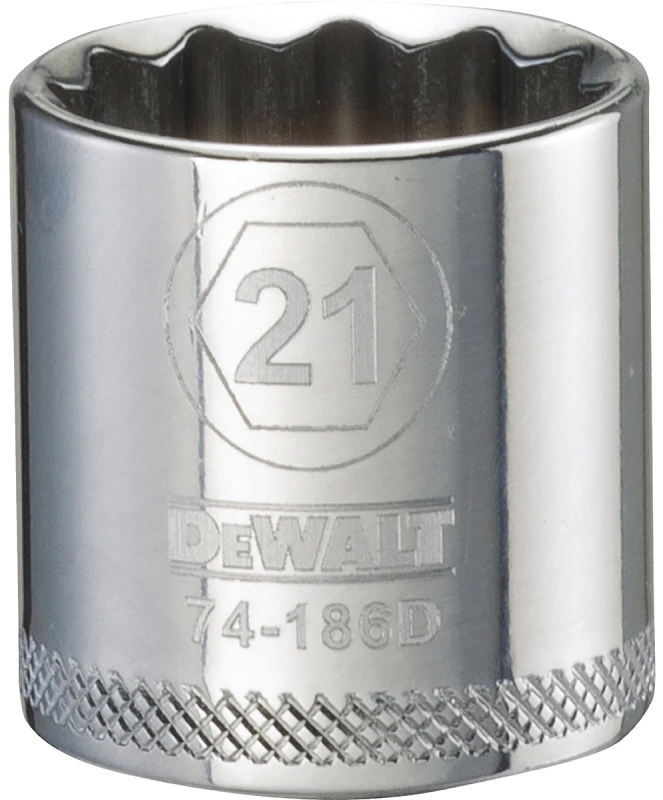 Metric Shallow Socket, 12-Point, 3/8 In. Drive, 21mm
