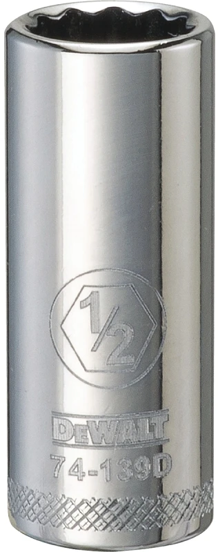SAE Socket, Deep, 12-Point, 1/2 In., 3/8 In. Drive