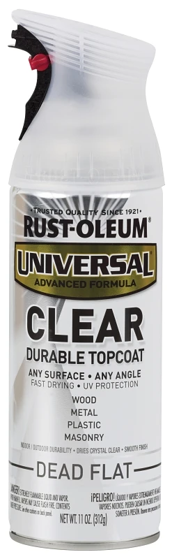 Universal Paint & Primer Dead Flat Spray Paint, Clear, 11-oz.