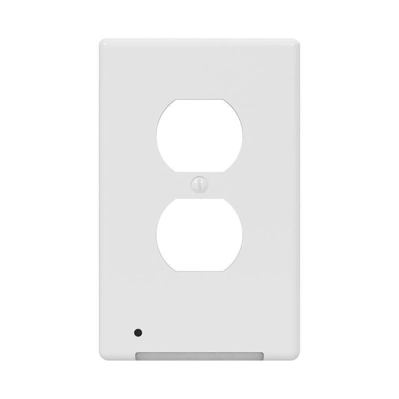 Westek Lumicover 1-gang White Plastic Duplex Nightlight Outlet Wall Plate