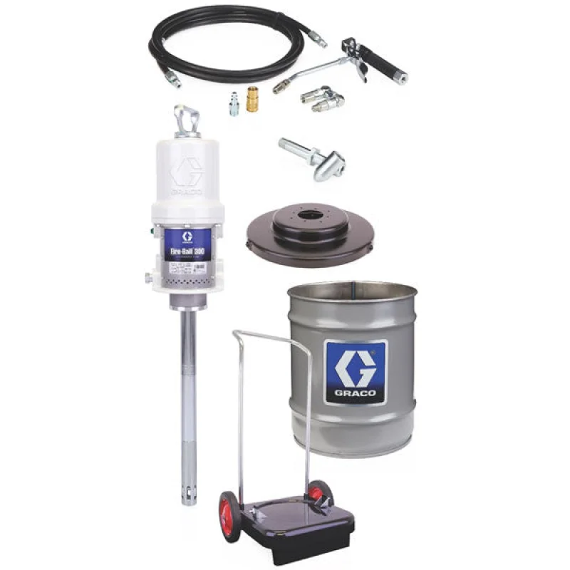 Graco 225773 | Fire-Ball 300 Series – 35 / 50 Lb 50:1 Grease Package (Pro-Shot Cart-Mounted Pail Dispenser)