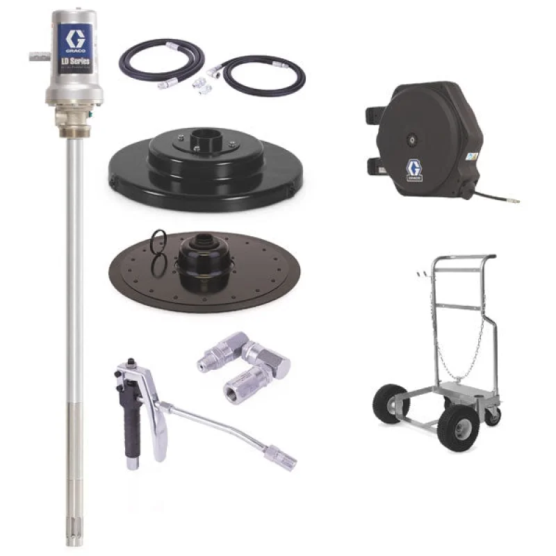 Graco 24J060 | LD Series 50:1 – 120 Lb Grease Package (LD Hose Reel and Mobile Cart)