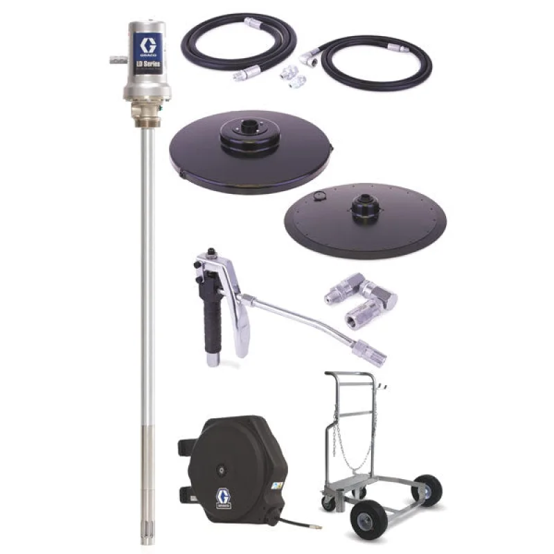 Graco 24J066 | LD Series 50:1 – 400 Lb Grease Package (LD Hose Reel and Mobile Cart)