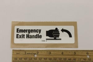 Genie Lift Part # 97688GT - DECAL,EMERGENCY EXIT HANDLE, EA