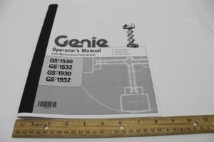 Genie Lift Part # 82510GT - MANUAL,OPER,GS30/32,ANSIAU***, EA