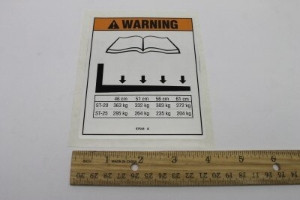 Genie Lift Part # 97544GT - DECAL,LABEL,LOAD CNTR CHAR,ST, EA