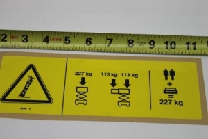 Genie Lift Part # 82496GT - DECAL,SYM-MAXCAP 500, EA