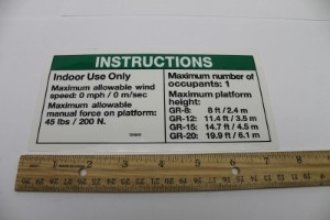 Genie Lift Part # 72182GT - DECAL,SIDE FORCE,GR,CE&AUS,WRD, EA