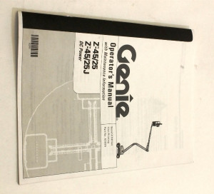Genie Lift Part # 82595GT - MANUAL,OPER,Z45/25&Z4525J,DC**, EA