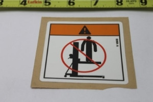 Genie Lift Part # 82964GT - DECAL,WARNING,NO RIDERS SYMB, EA